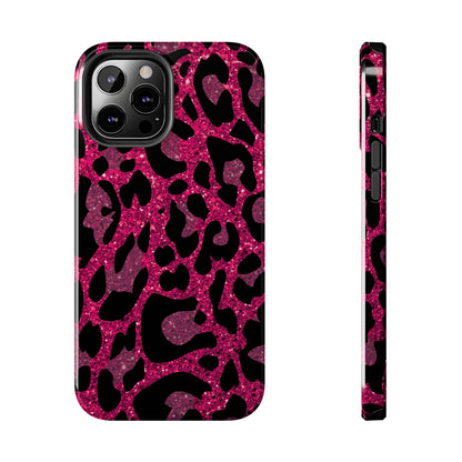 Pink and Black Leopard Design Phone Case- Lightweight, Impact Resistant Cover for iPhone 6, 6s, 12, 13, 14, 15