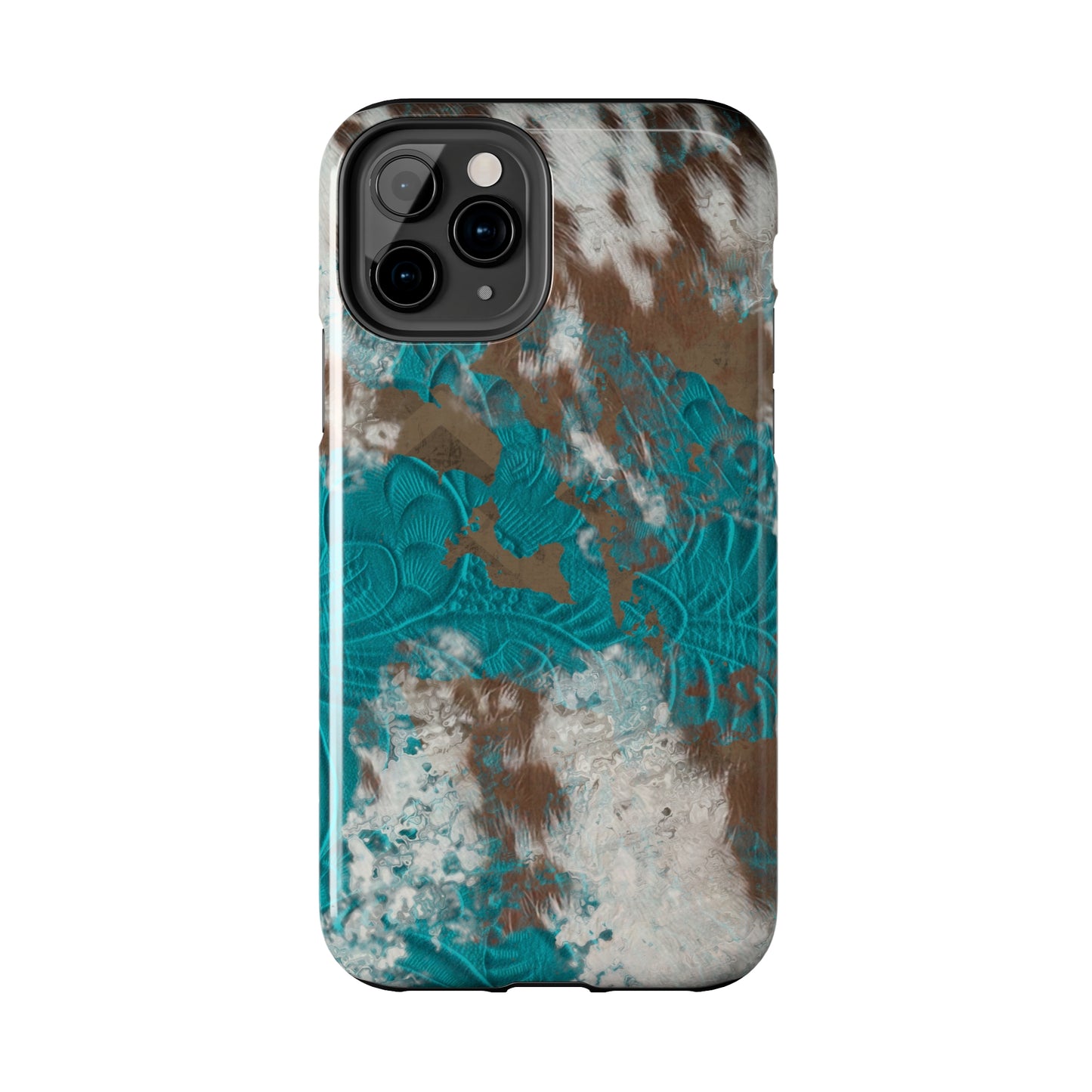 Western Cow Print Design  Phone Case- Lightweight, Impact Resistant Cover for iPhone 6, 6s, 12, 13, 14, 15