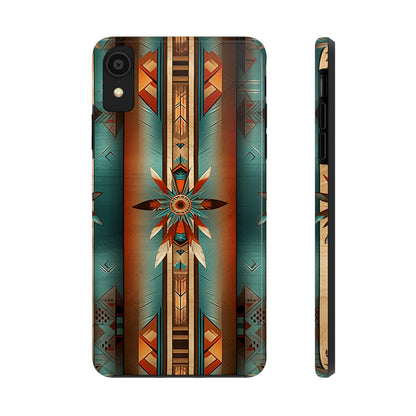 Beautiful Blue Native American Pattern Design Tough Phone Case compatible with a large variety of iPhone models, Gift, Phone Case