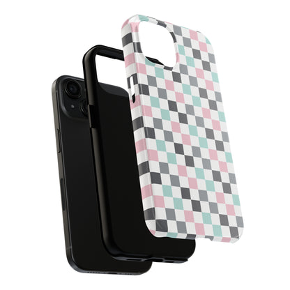 Multicolor Checkerboard print design Tough Phone Case compatible with a large variety of iphone models