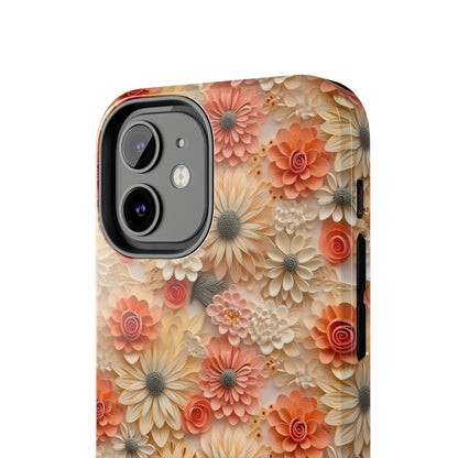 3D Wildflower Floral Pattern print design Phone Case- Lightweight, Impact Resistant Cover for iPhone 6, 6s, 12, 13, 14, 15