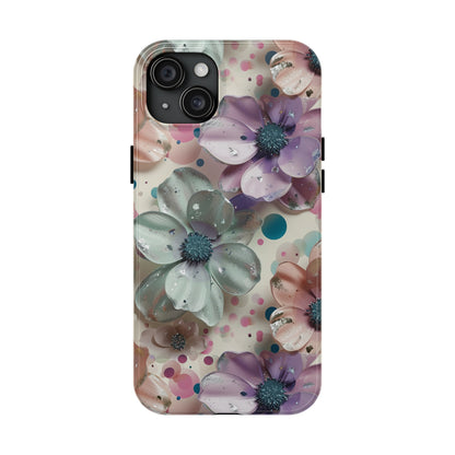 Fun Pastel Flowers Digital print Design Tough Phone Case compatible with a large variety of iPhone models, Gift, Phone Case