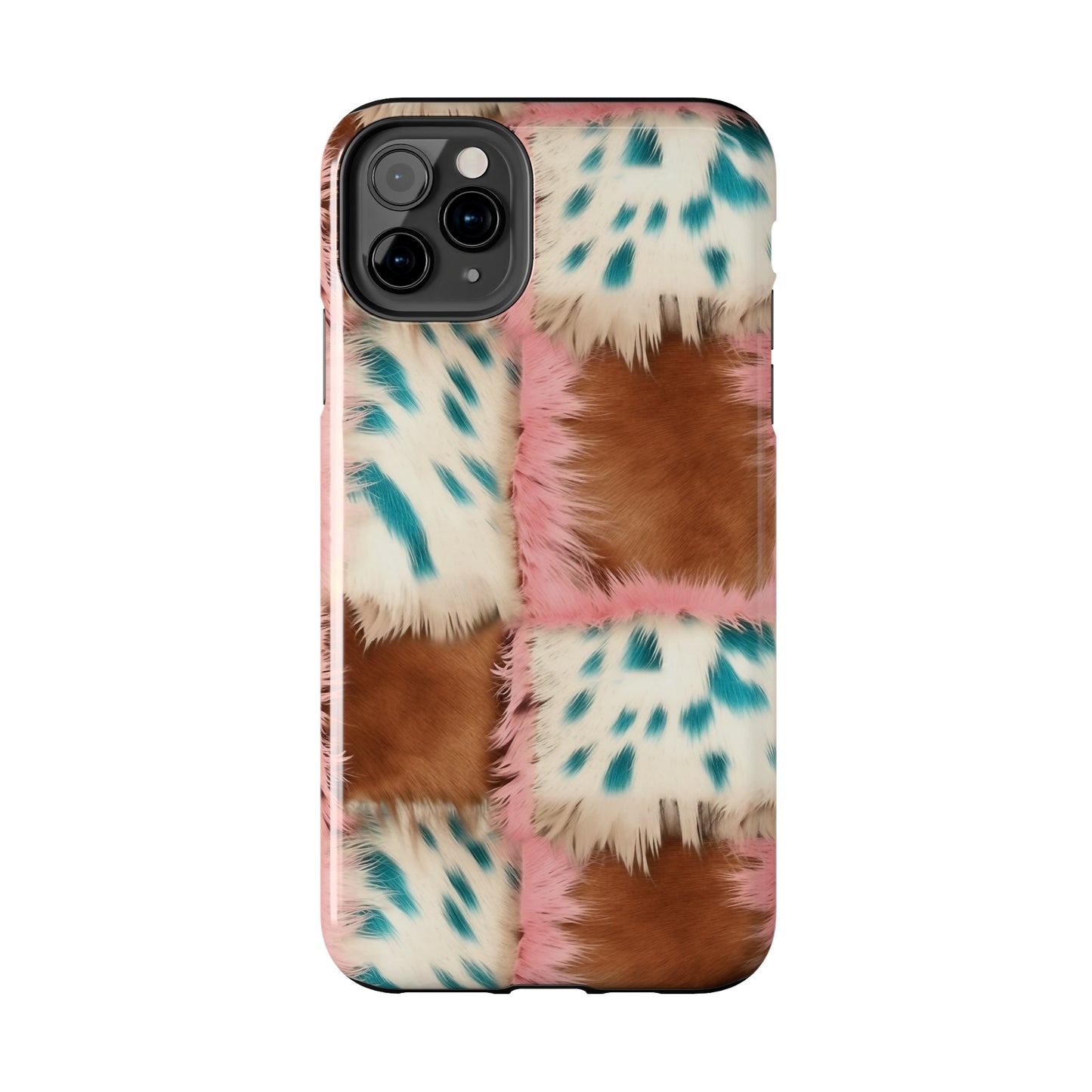 Modern Cowgirl Cowhide Design Pattern Print Tough Phone Case compatible with a large variety of phone models, Phone Case, Gift