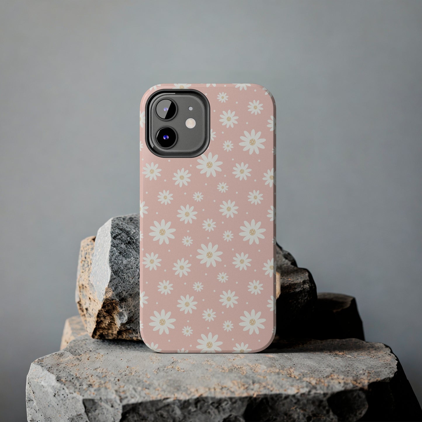 Cute Minimalist Flowers and Polka Dots Digital print Design Tough Phone Case compatible with a large variety of iPhone models, Gift, Phone Case