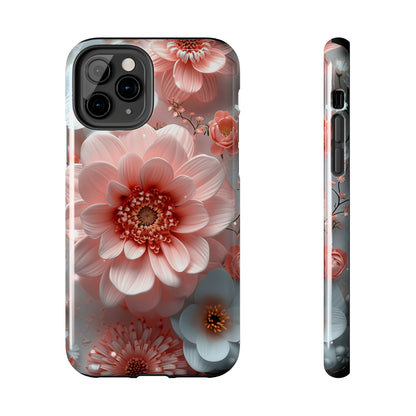 Beautiful 3D Pink & White Floral Design Tough Phone Case.