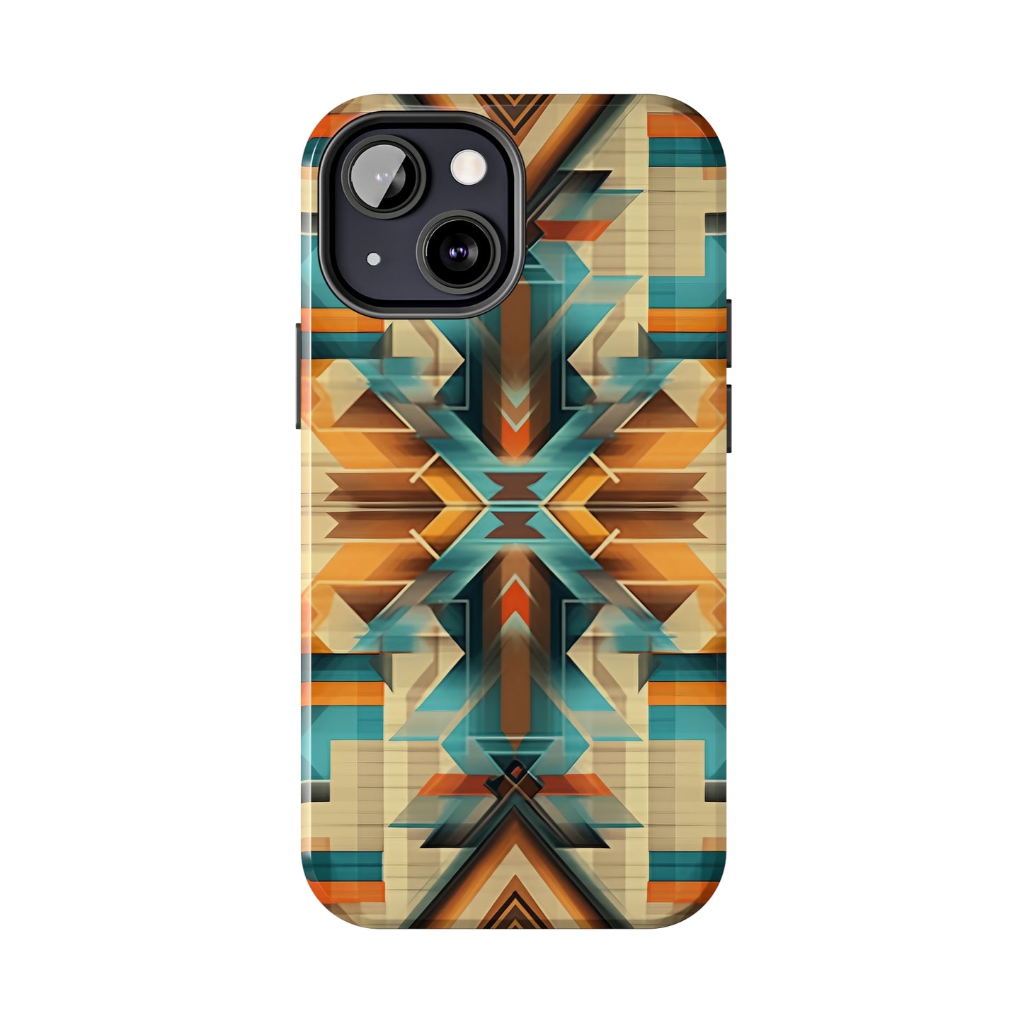 Beautiful Blue and Cream Native American Pattern Design Tough Phone Case compatible with a large variety of iPhone models, Gift, Phone Case