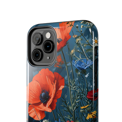 Wildflowers Vibrant Tones Digital print Design Tough Phone Case compatible with a large variety of iPhone models, Gift, Phone Case