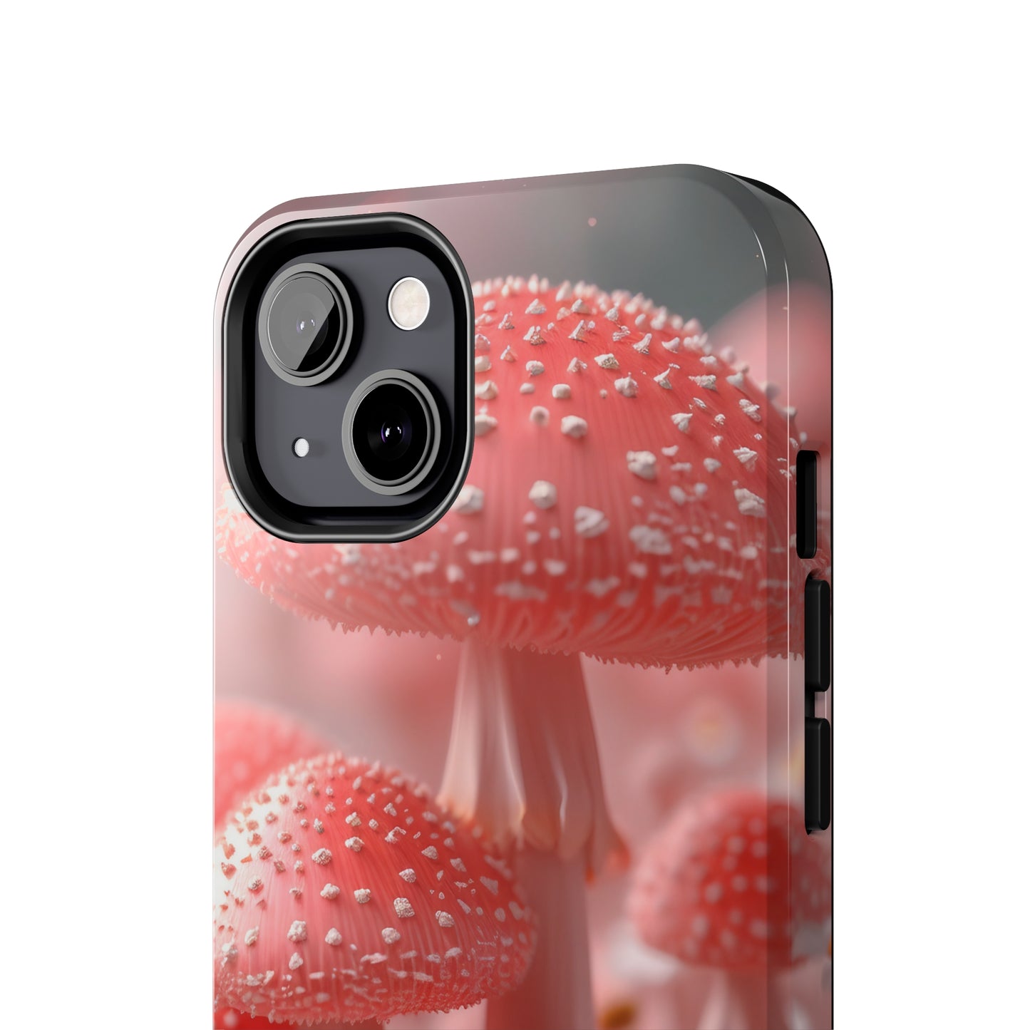 Whimsical Pink Mushrooms and Daisies Design Tough Phone Case compatible with a large variety of iPhone models, Gift, Phone Case