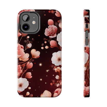 Pretty Pink Flowers Pattern Design Tough Phone Case compatible with a large variety of iPhone models, Gift, Phone Case