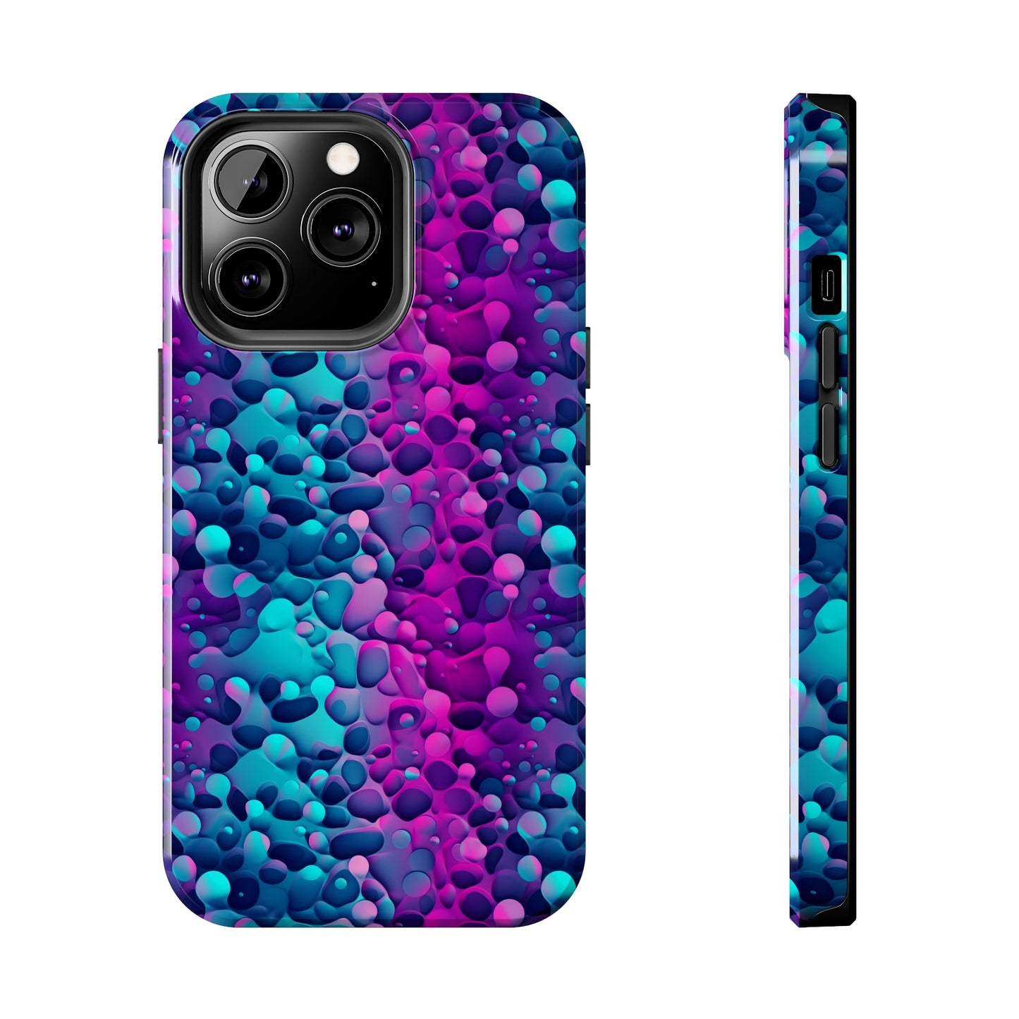 3D Bubble Print Pattern Design Tough Phone Case compatible with a large variety of iPhone models, Phone Case, Gift