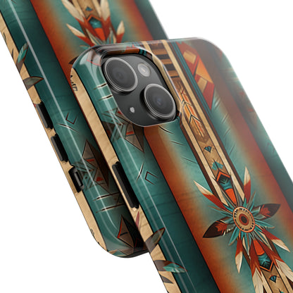 Beautiful Blue Native American Pattern Design Tough Phone Case compatible with a large variety of iPhone models, Gift, Phone Case