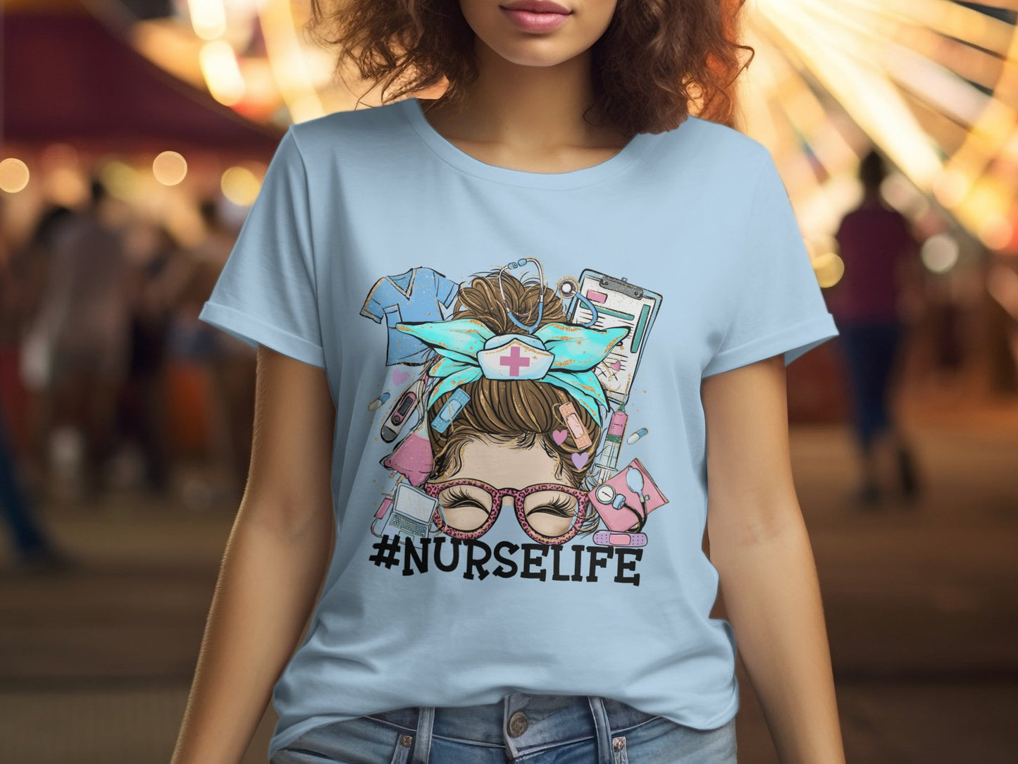 #NURSELIFE Nurse T-Shirt, Funny Nurse Shirt, Nurse Gift Idea, Nursing Appreciation Shirt, Cute Nurse Design Tee, Healthcare Worker Shirt