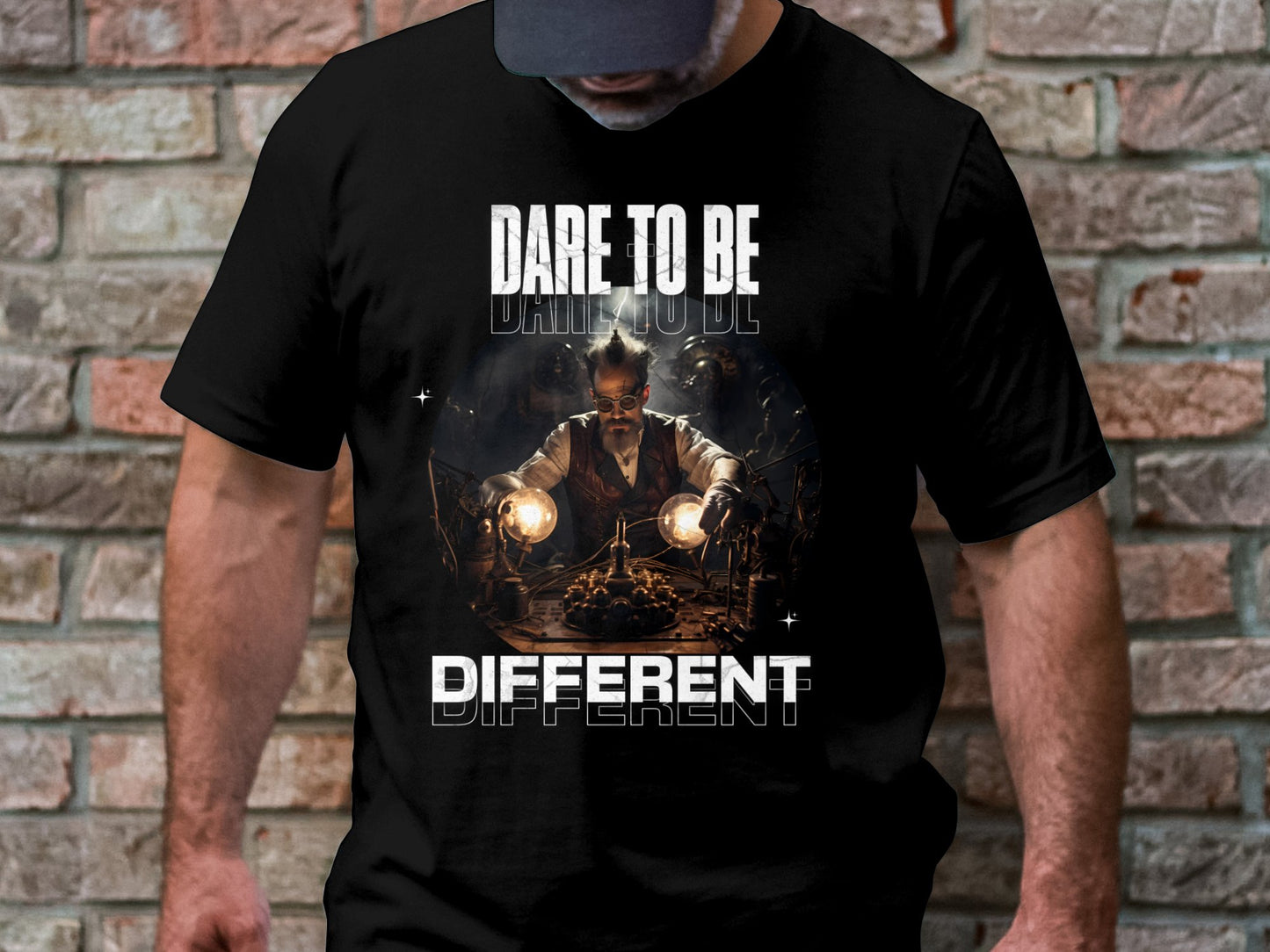 Dare To Be Different T-Shirt, Inspirational Quote, Steampunk Style, Unique Gift Idea, Unisex Graphic Tee