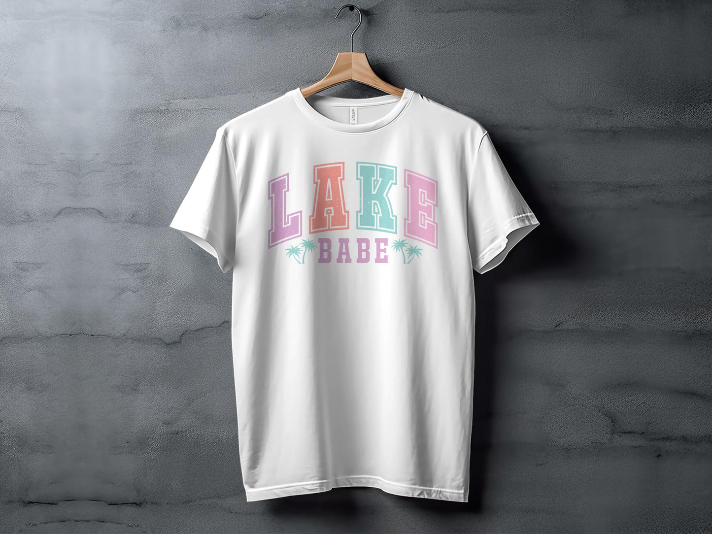 Summer Lake Babe T-Shirt, Retro Palm Tree Graphic Tee, Casual Women's Vacation Top, Fun Beach Shirt, Vintage Style Comfort Wear