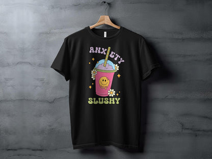 Anxiety Slushy T-Shirt, Cute Mental Health Awareness Tee, Positive Message Graphic Shirt, Softstyle Unisex Top