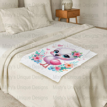 Cute Pink Flamingo Clipart, Digital Download, Floral Bird PNG, Kids Room Decor Art, Baby Shower Invitation Design, Scrapbooking Supplies
