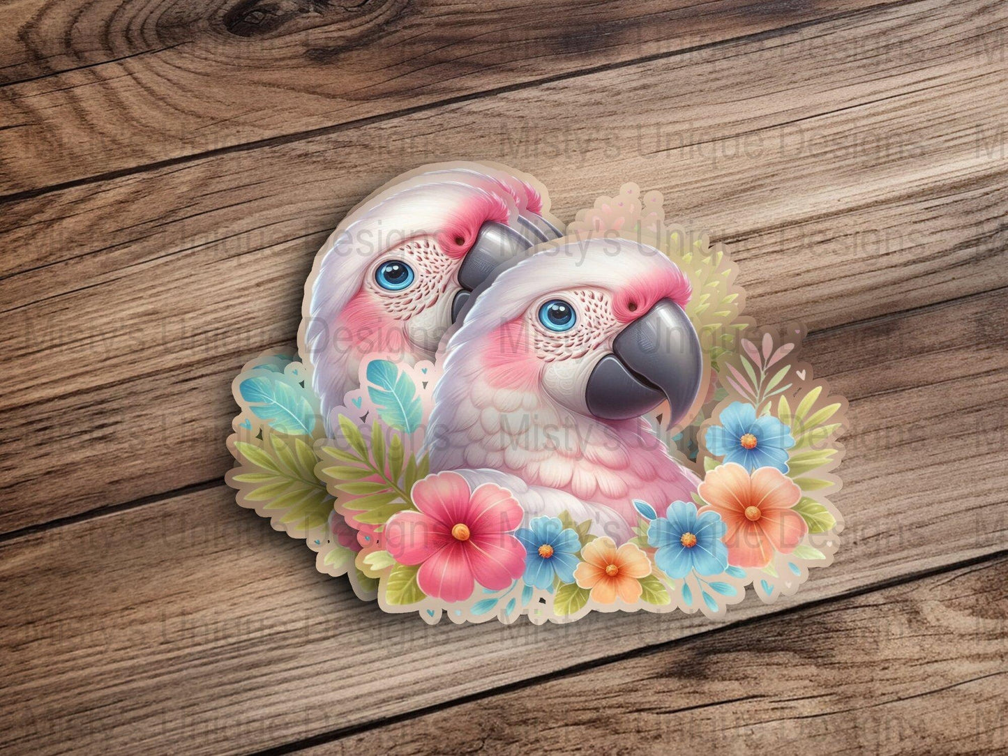 Cockatoo Illustration PNG, Digital Download Clipart, Floral Bird Artwork, Exotic Parrot Graphic, Printable Wall Decor, Scrapbooking Image