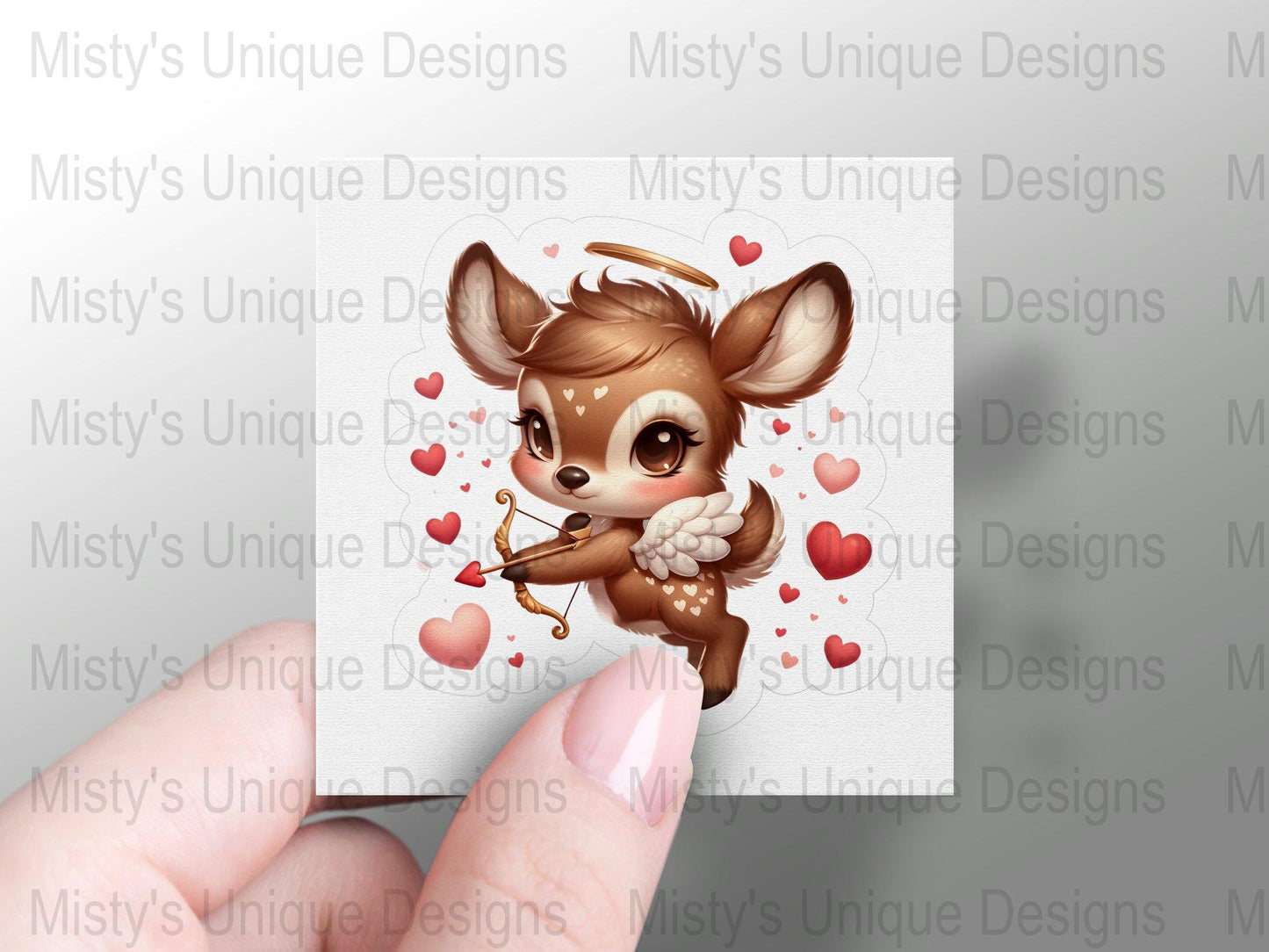Valentines Deer Cupid Clipart PNG Digital Clipart PNG, Valentines Deer Clipart PNG