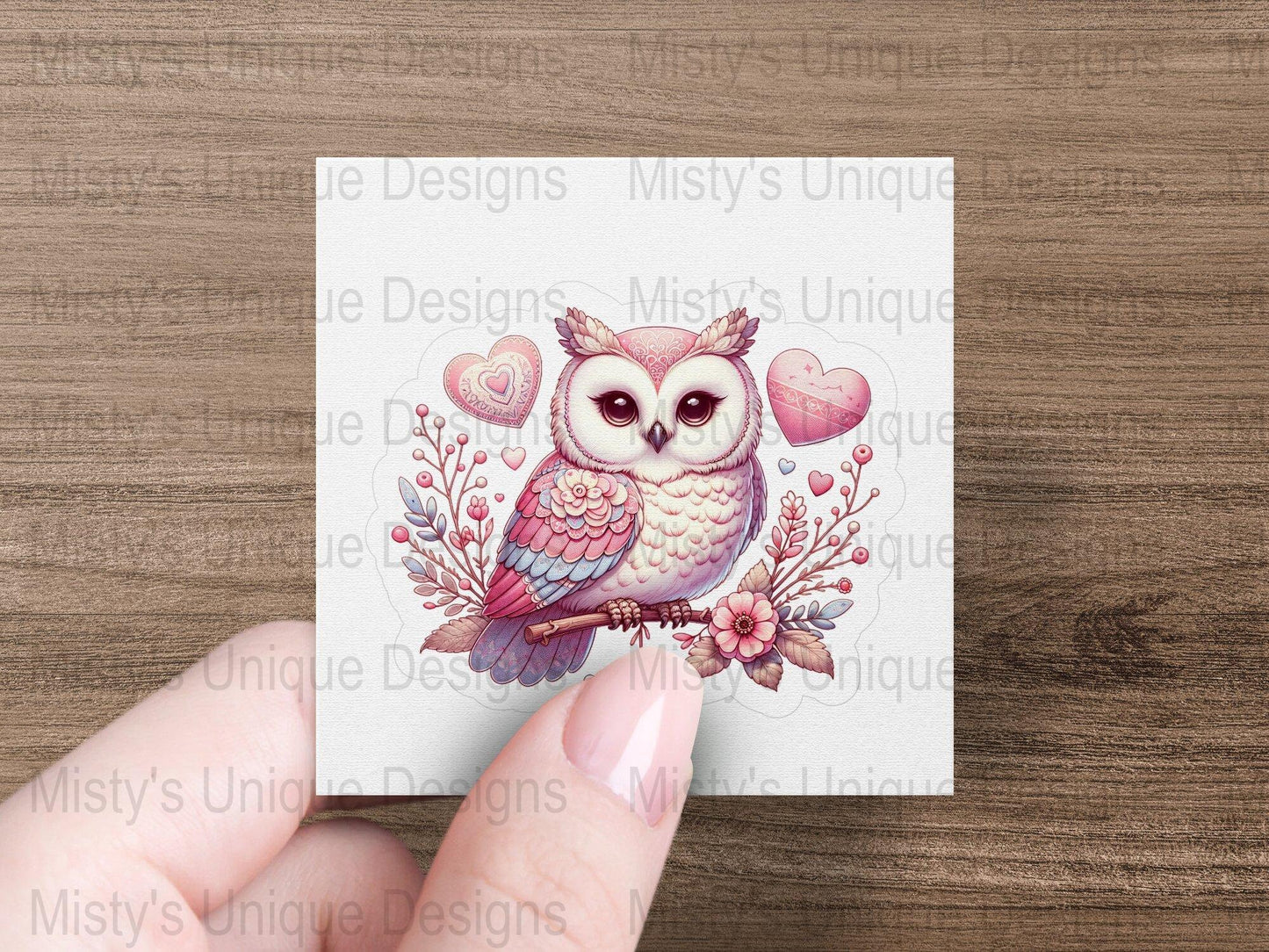 Whimsical Owl Clipart, Digital Download, PNG Format, Scrapbooking, Crafting, Valentines Theme, Floral Bouquet, Heart Elements