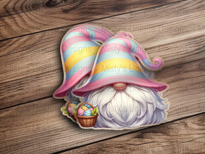 Pastel Gnome Clipart, Easter Gnome Digital Download, PNG File for Sublimation, Scrapbooking DIY Crafts, Spring Gnome with Easter Eggs