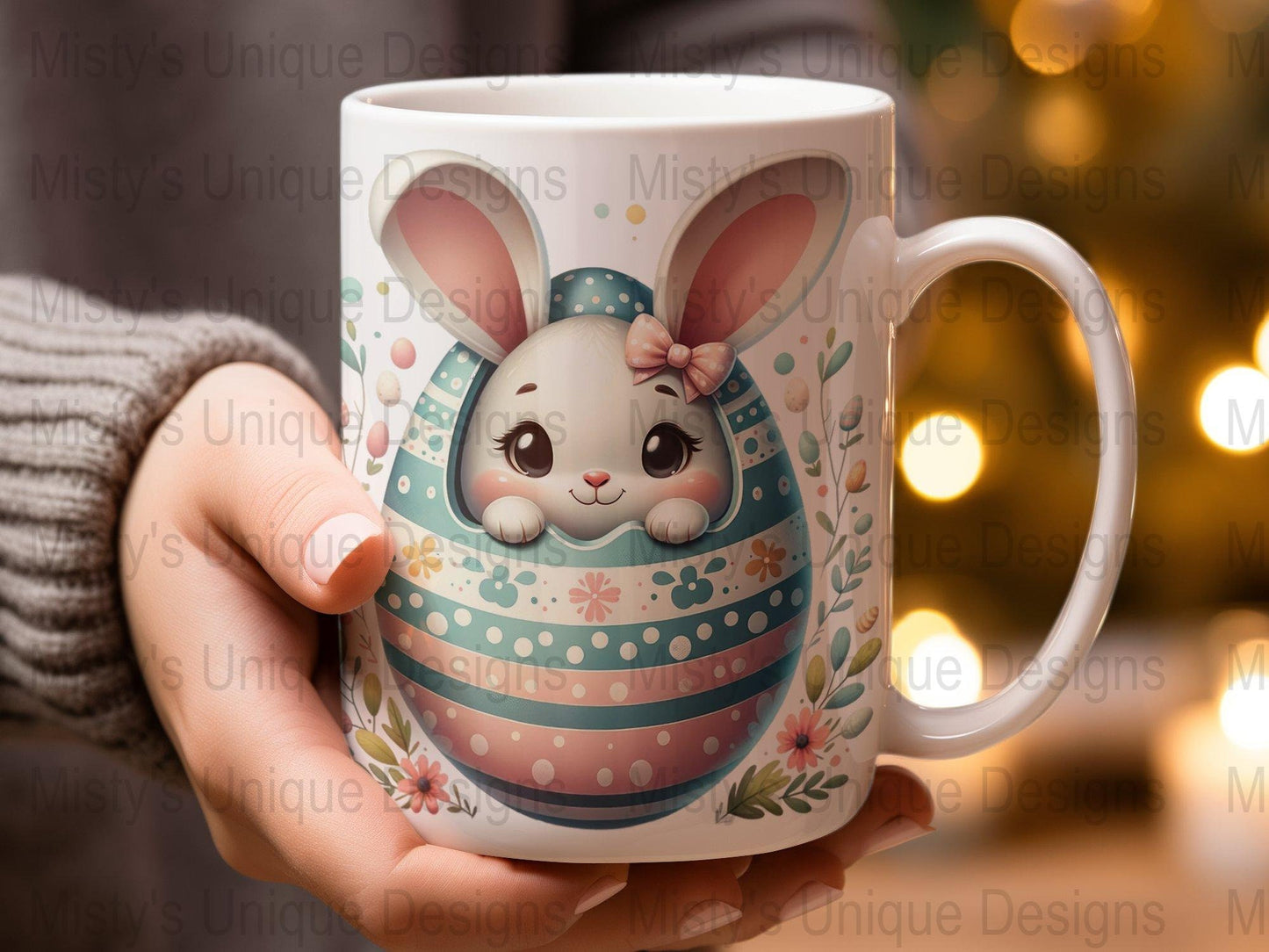 Easter Bunny Clipart, Cute Rabbit Digital Download, Pastel Egg Illustration, Spring PNG, Floral Easter Printable, Children&#39;s Party Decor