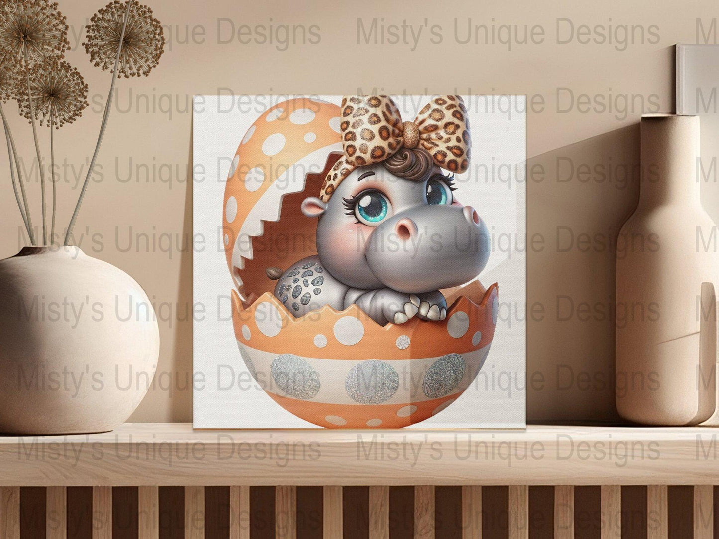 Adorable Baby Hippo Clipart, Cute Animal in Egg, Digital PNG, Nursery Decor, Kids Birthday Party, Scrapbooking Download, Girly Graphics