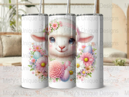Adorable Spring Lamb Clipart, Easter Flower Sheep PNG, Digital Download, Cute Animal Illustration, Floral Nursery Decor Artwork