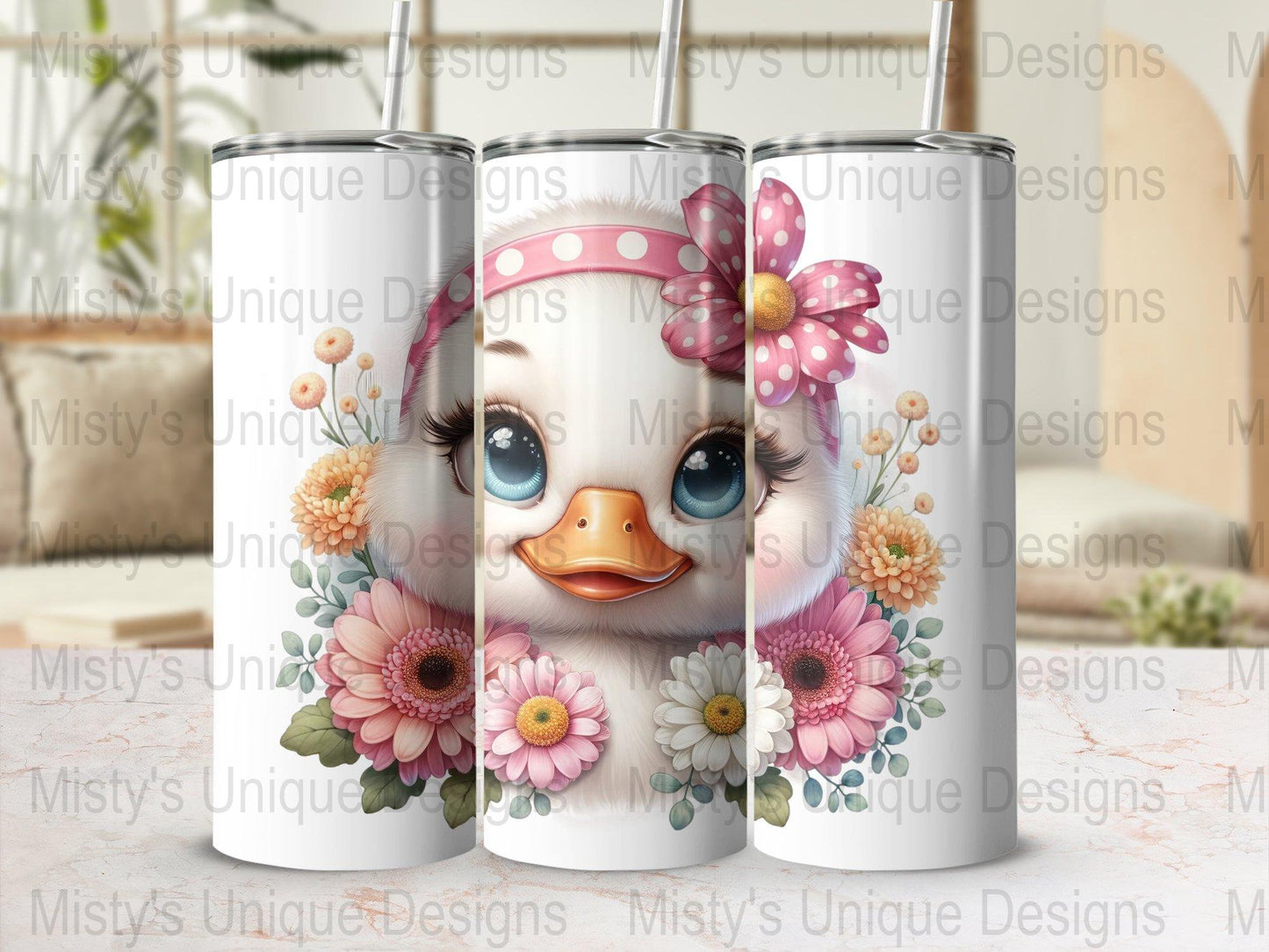 Cute Baby Duck Clipart, Floral Pink Gerberas PNG, Digital Download, Scrapbooking Graphic, Printable Nursery Art, Animal Illustration