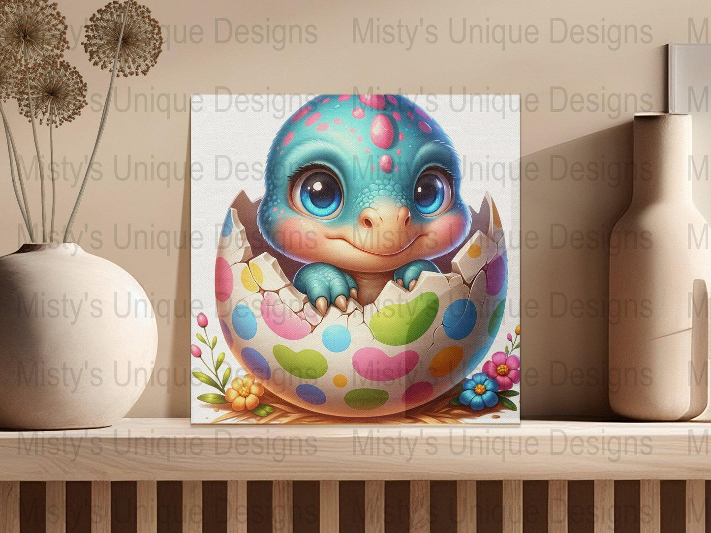 Cute Baby Dinosaur Hatching Clipart, Digital Download, Kids Nursery Art, Printable PNG, Birthday Party Decoration, Colorful Egg Design