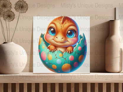Cute Dragon Hatchling Clipart, Digital Download, Fantasy Creature PNG, Kids Fantasy Art, Nursery Decor, Baby Dragon Illustration