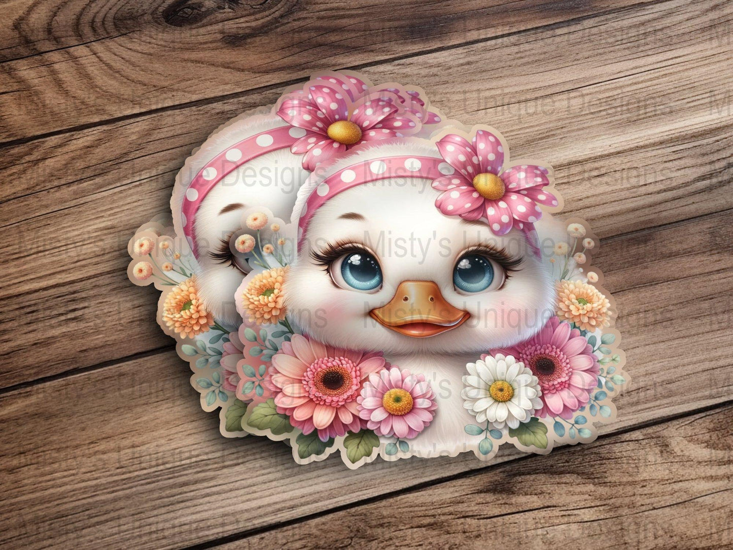 Cute Baby Duck Clipart, Floral Pink Gerberas PNG, Digital Download, Scrapbooking Graphic, Printable Nursery Art, Animal Illustration