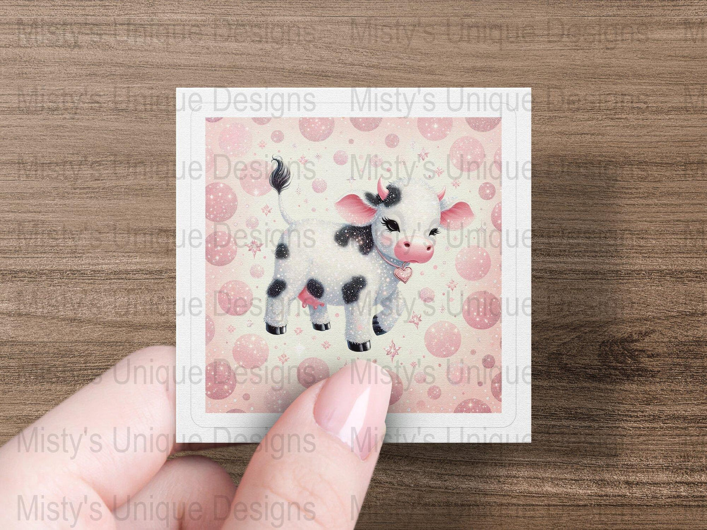 Cute Cow Digital Paper, Pink Background, Sparkle Dots, Instant Download, Nursery Decor, Scrapbooking, Craft Printable, Pastel Pink