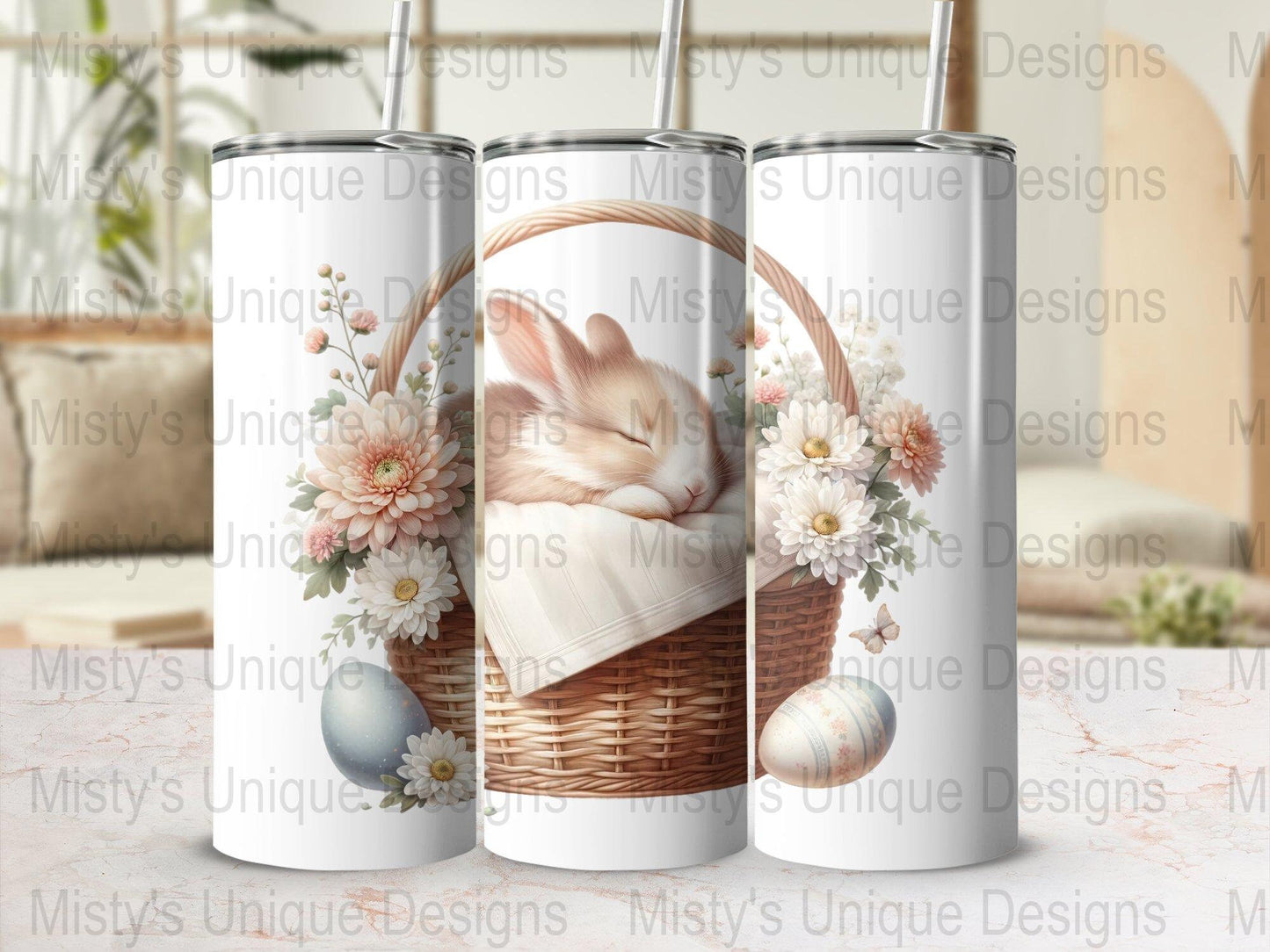 Sleeping Bunny Clipart, Cute Rabbit Digital Download, Easter Basket PNG, Floral Spring Clipart, Soft Pastel Nursery Decor Artwork