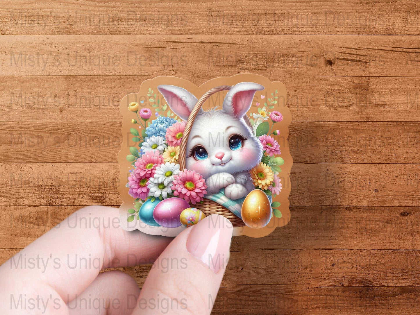 Easter Bunny Clipart, Cute Rabbit Digital Download, Spring Flowers PNG, Basket with Easter Eggs, Festive Card Making, DIY Crafts Design