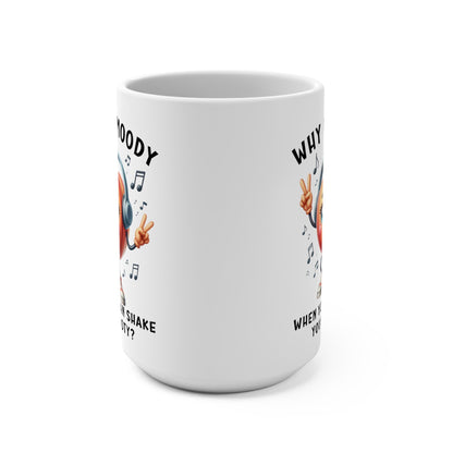 Funny Dancing Peach Mug, Why Be Moody When You Can Shake Booty, Cute Fruit Humor Coffee Cup, Unique Gift, Office Mug, Mug 15oz