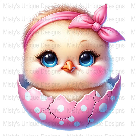 Cute Chick Clipart, Digital Download, Easter PNG, Baby Chick in Egg, Nursery Decor, Scrapbooking, Invitation Design, Commercial Use